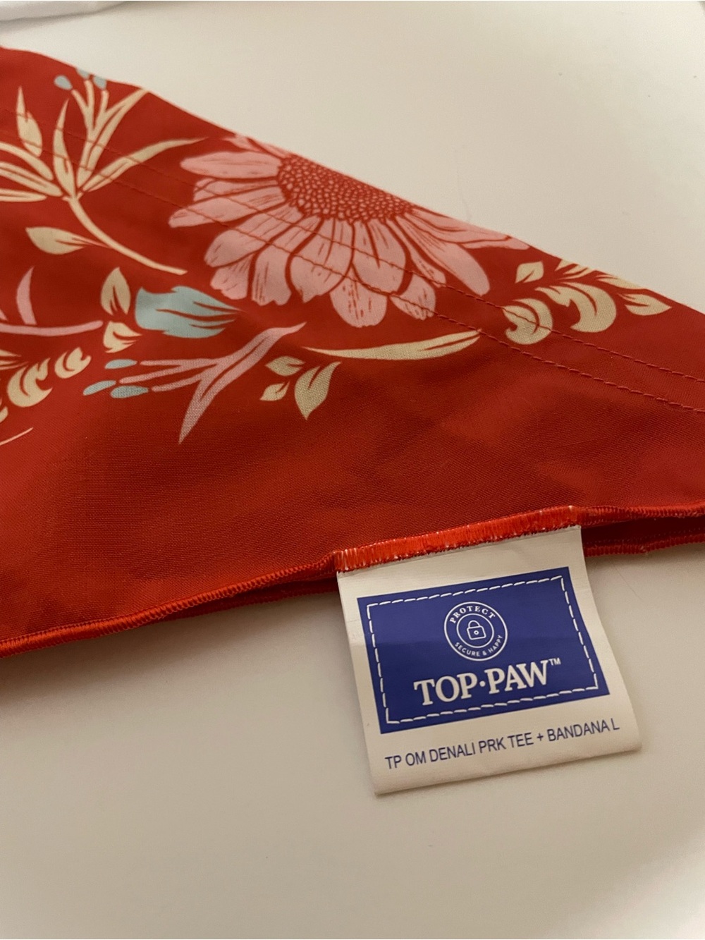 Top Paw Red Floral Bandana-Style Top